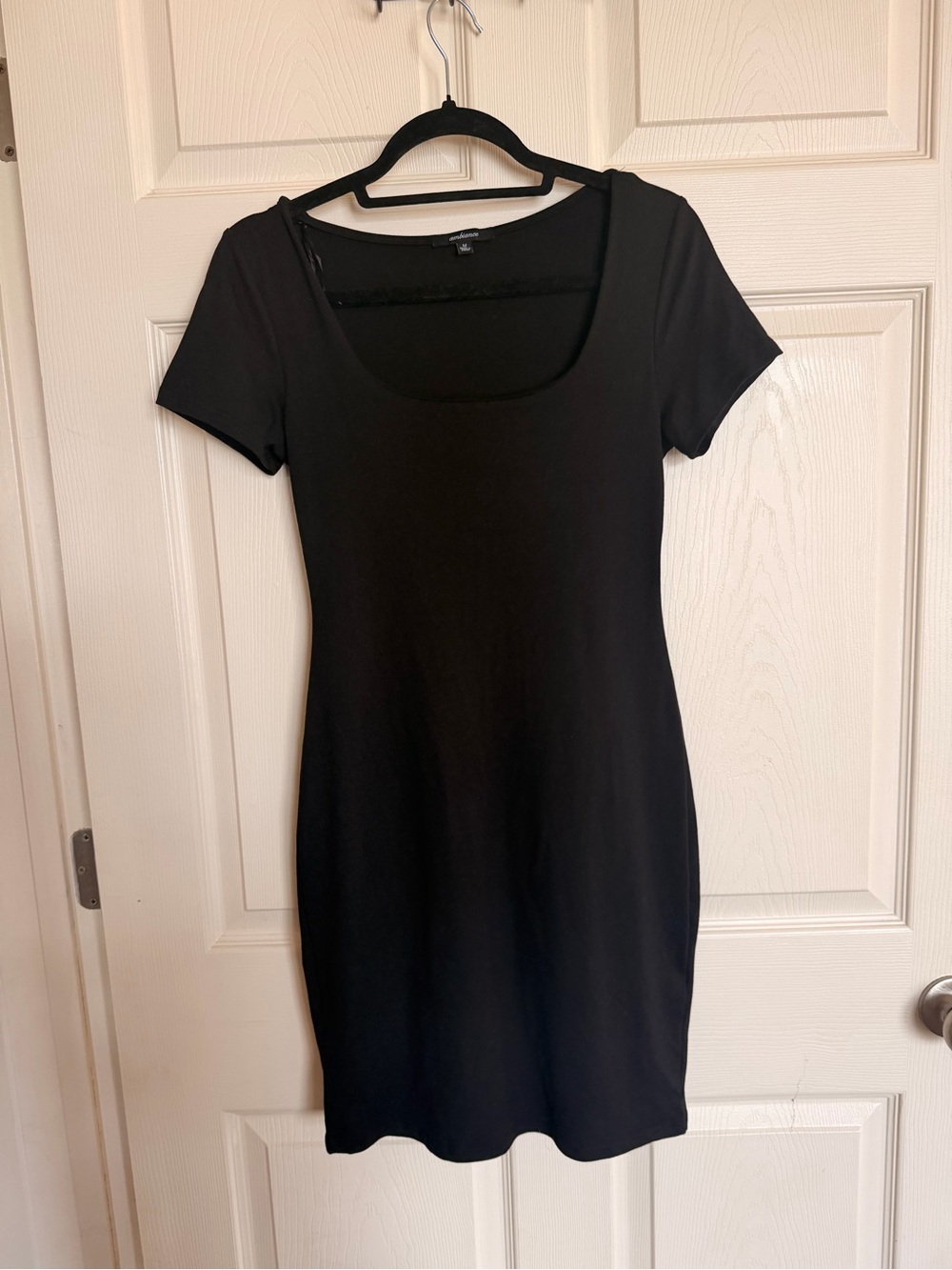Ambiance Black Scoop Neck Short Sleeve Mini Dress